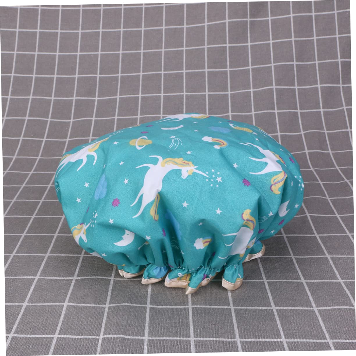 Angoily 8stücke Doppellagige Wasserdichte Duschhaube Für Damen Cartoon-einhorn Design Elastisch Und Leicht Für Bad Spa Und Haarpflege Grün Und Schwarz