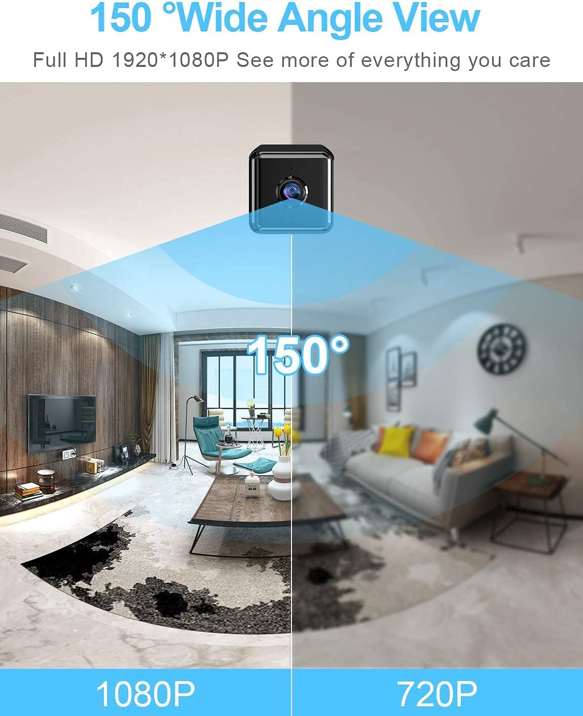 Cheapest 🛒 Mini Hidden Camera Live Feed WiFi - 1.37inch Cube, KINGDANS 1080P Online Monitor Spy Camera Hidden Camera, Wireless IR Motion Alert Nanny Cam, 150° Night Vision Security Camera, APP Baby Monitor