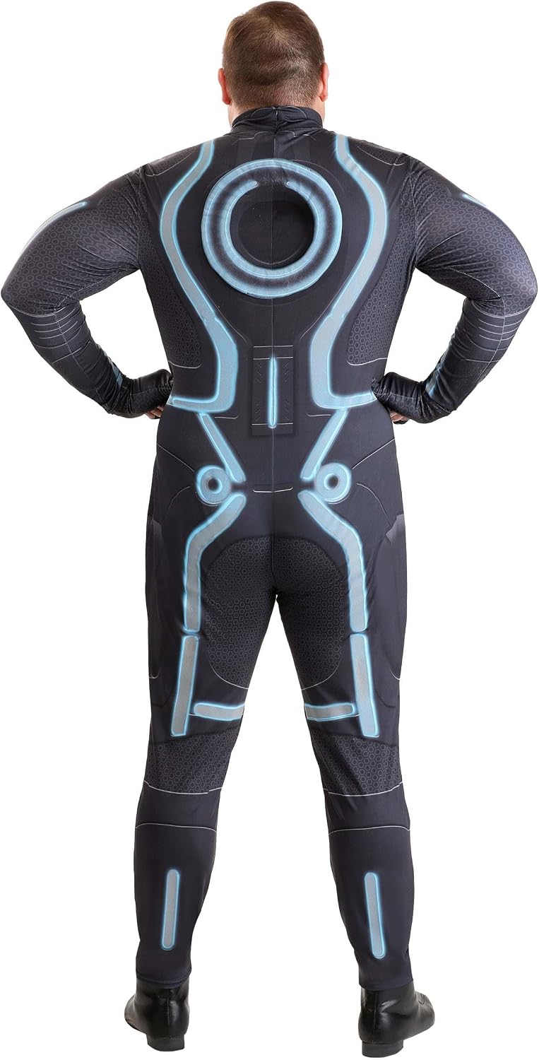 Disney Men's Plus Size Tron Costume for Adults- Jumpsuit, Removeable Ring & Gloves - Officially Licensed 2X