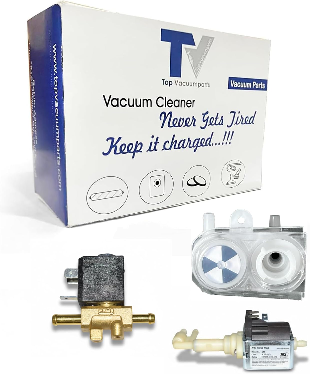 Replacement for for Bissell BigGreen Commercial Carpet Cleaners Solenoid Valve, Flow Indicator and Pump Assembly fits for 86T3, 40M1, BG10, BG10N2, 3288