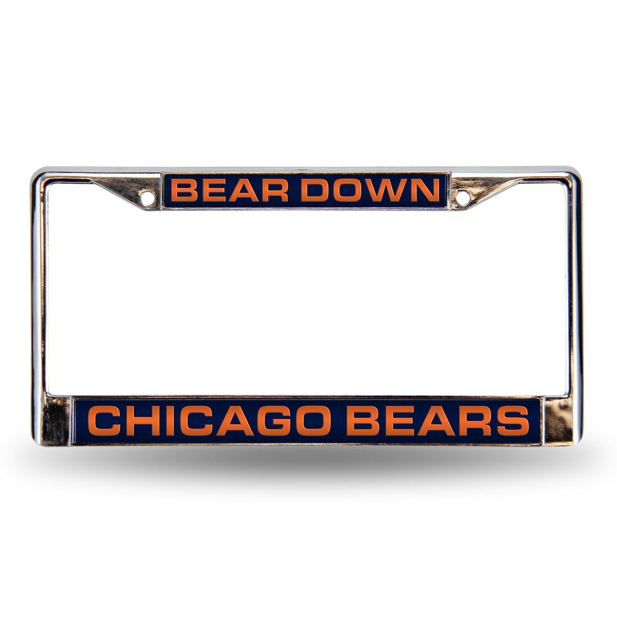 Marco cromado para placa de coche de los Chicago Bears con diseño láser 8