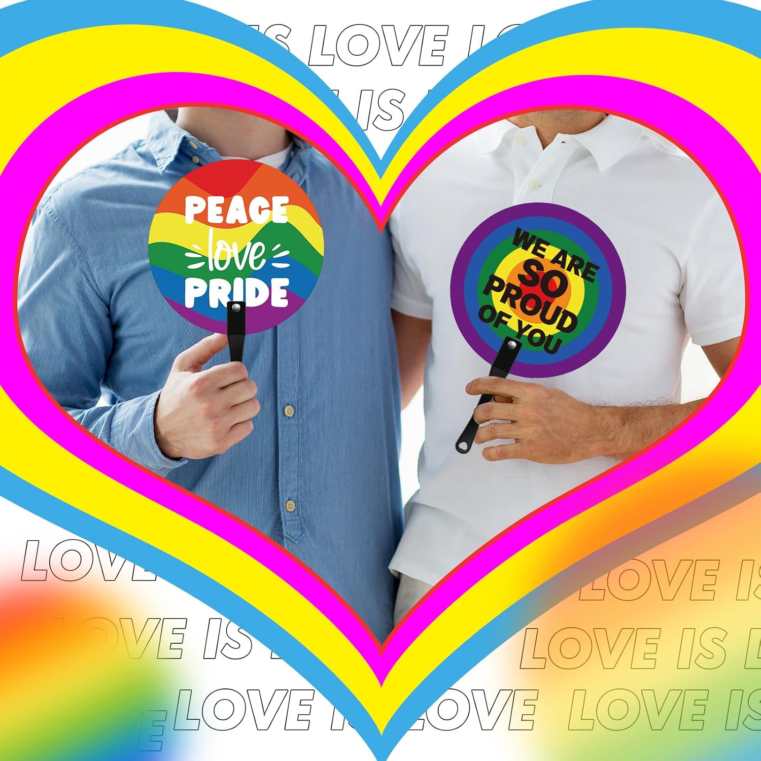 Feifeiya 100 Pcs Rainbow Hand Fans for LGBT Pride Month Gifts Bulk Plastic Handheld Gay Pride Favor Fans for Rainbow Parade Festival Events Photo Props Club Dance Party Supplies