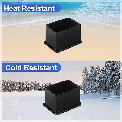 Miniatura 8 de 24 protectores rígidos de PVC para patas de muebles para suelos de madera, no flexibles, para patas de sillas rectangulares de metal y madera