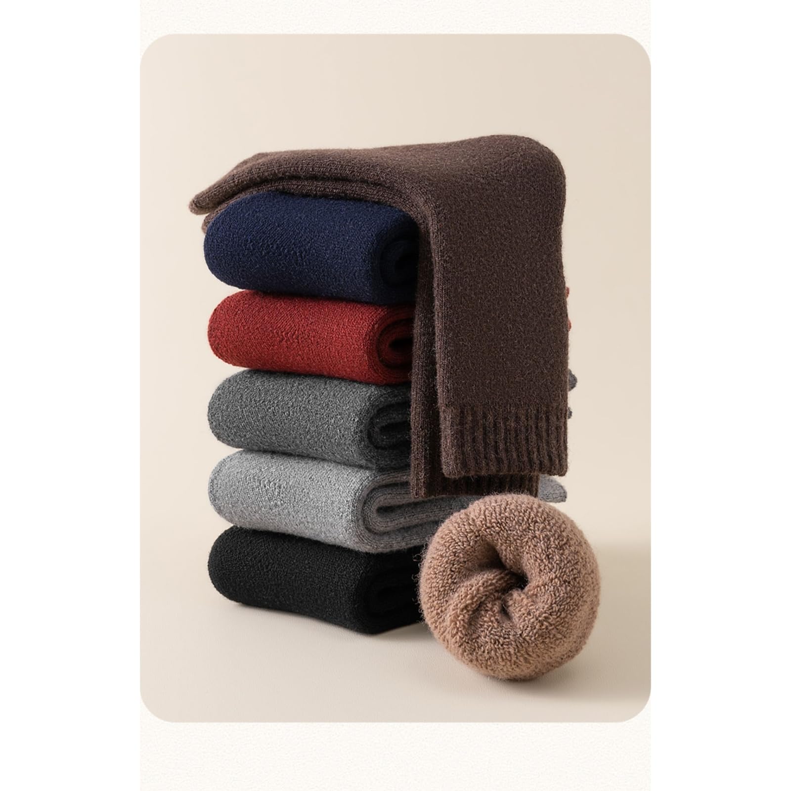 svlftecon Unisex Wool Winter Thermal Socks Cozy Warm Hiking Crew Boot Socks Wool for Winter Crew Series 11