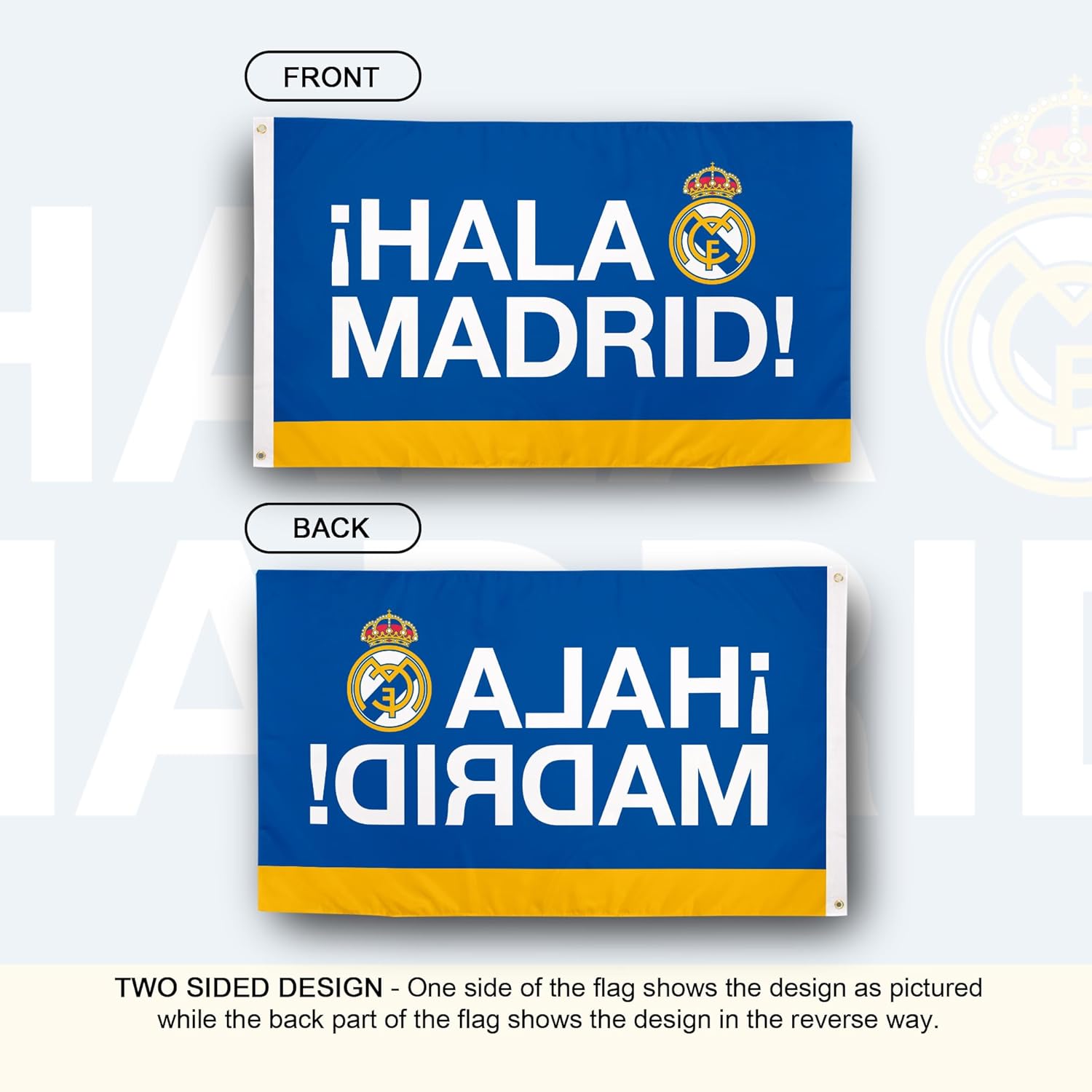 Desert Cactus Real Madrid FC Flag Los Blancos Madridistas Soccer 100% Polyester Indoor Outdoor 3x5 feet Team Flags (Flag H) - Image 2