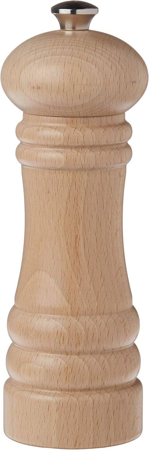 Zassenhaus Berlin Wood Salt Mill, Refillable Manual Salt Grinder, 7.1 Inches (Natural)