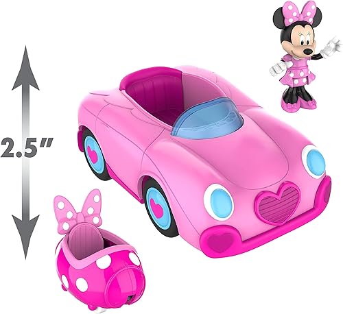 Miniatura 5 de Just Play - Vehículo transformador de Mickey Mouse Funhouse, auto de juguete rosa, preescolar, juguetes para niños a partir de 3 años