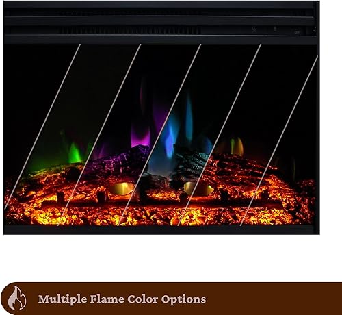 Miniatura 6 de Cambridge Sienna - Mantel de chimenea independiente de 34 pulgadas con estante de almacenamiento e inserto de calentador eléctrico de 1500 W con