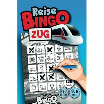REISE BINGO Zug DAS Reisespiel gegen Langeweile bei Zug-Fahrten Urlauben Reisen und Ausfl gen mit der Bahn Besch ftigung f r Kinder ab 5 Jahre ... f r Auto Zug Flugzeug und Schiff