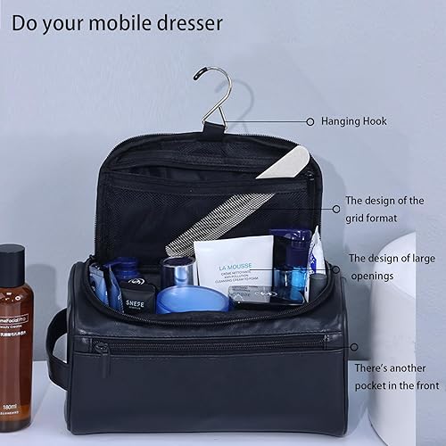 Miniatura 4 de MMSEKT Neceser de cuero personalizado para hombres, marido, novio, papá, gran capacidad, piel sintética, viaje, día del padre, aniversario, regalos