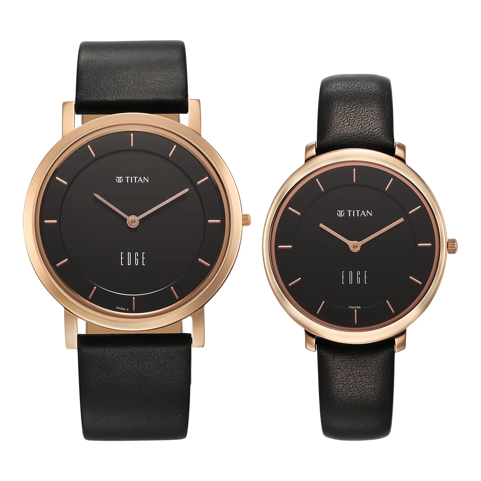 Titan Edge Pair Black Dial Analog Leather Strap Watch for Couple-NS15952655WL01P (B0C1C3Z2H5) Amazon Price History, Amazon Price Tracker