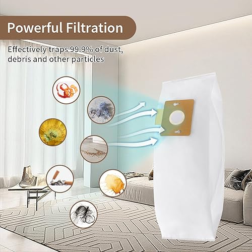 Miniatura 5 de Paquete de 10 bolsas de vacío HEPA tipo F compatibles con Riccar Supralite R10E, Rsl1, Rsl1a, Ral1ac, Rsl2, Rsl3, Rsl3c, Rsl4, Rsl5, Rsl5c y