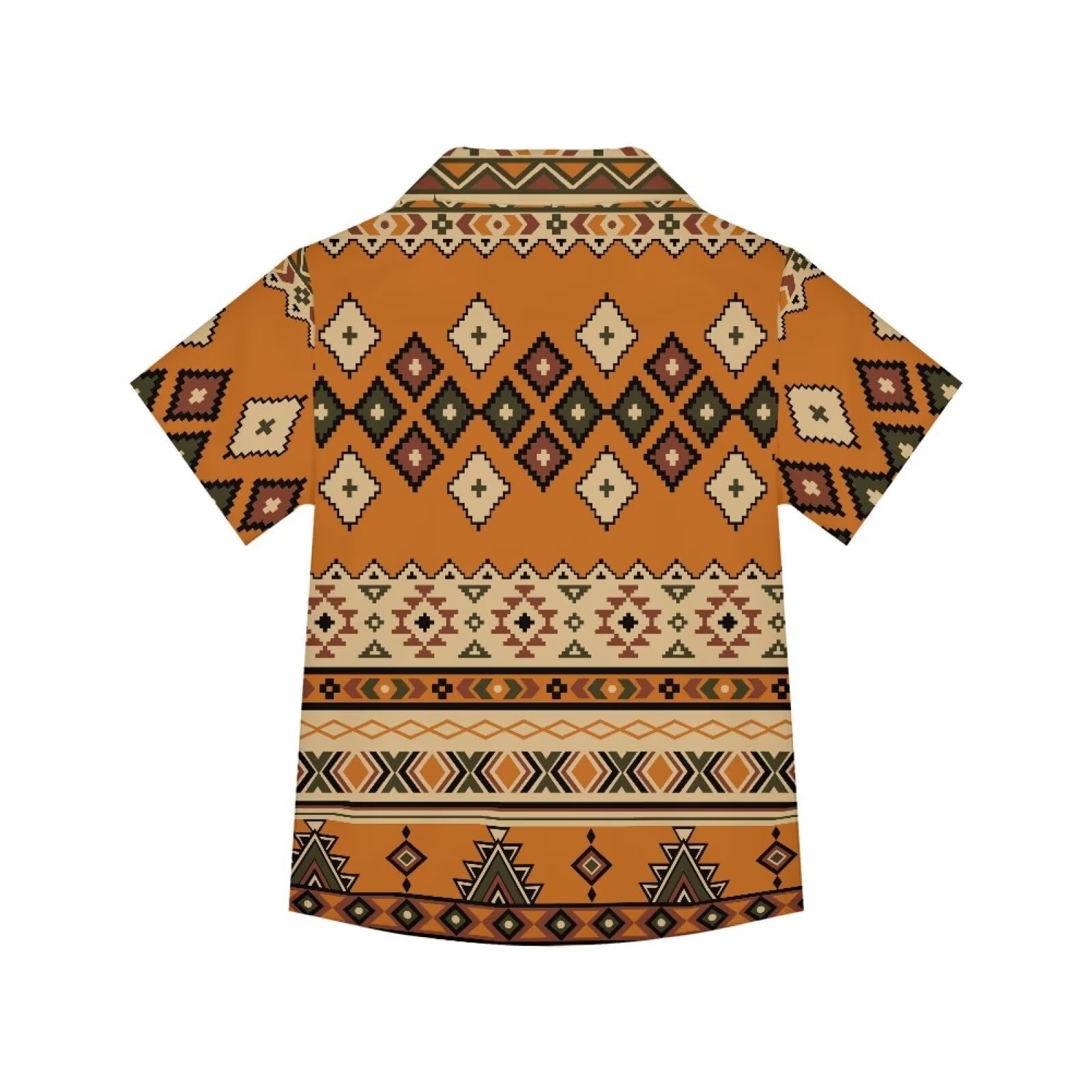 Allinterest Kids African Dashiki Dress Shirts for Boys Tribal Ethnic Print Short Sleeve Button Down Casual Summer Hawaiian Shirt