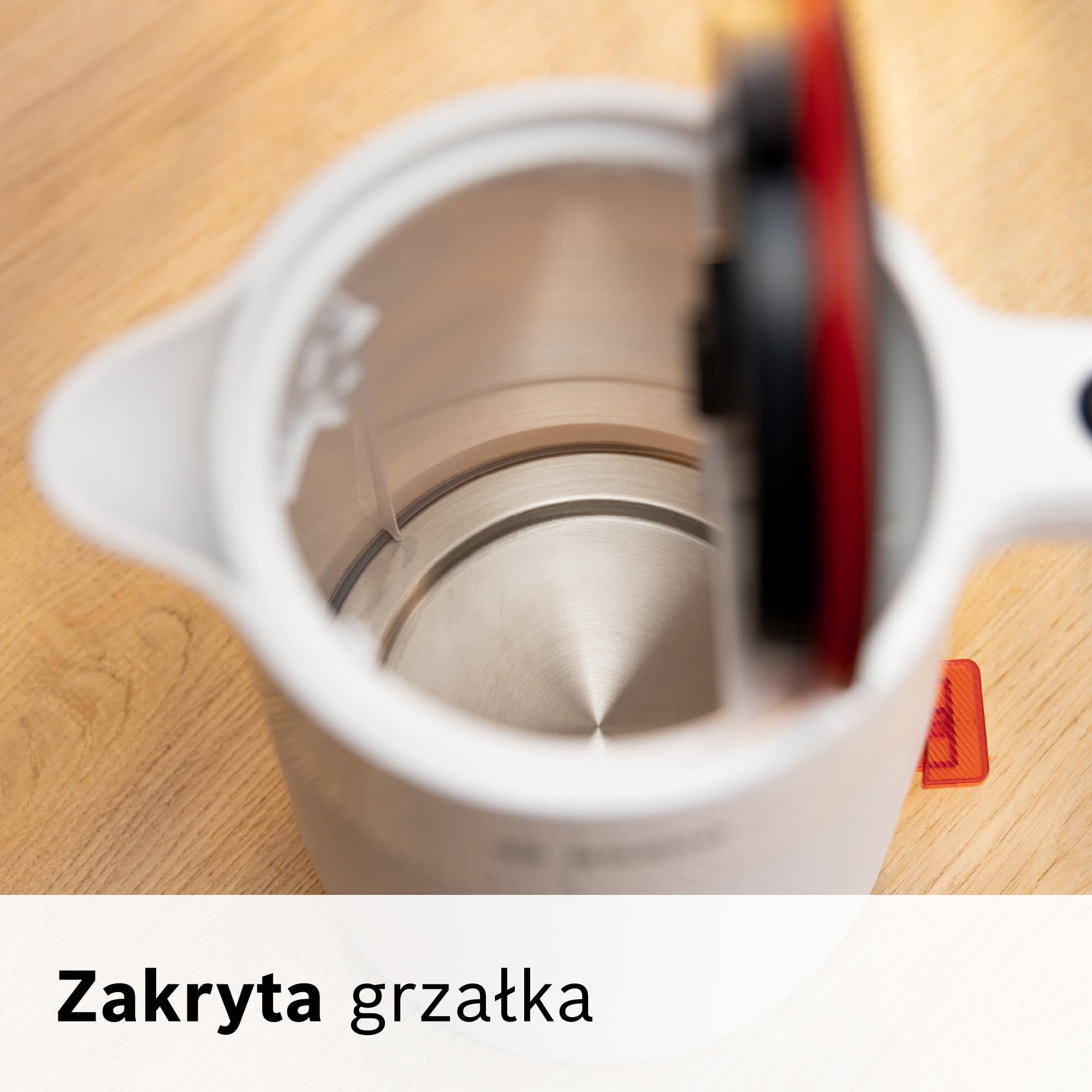 Bosch, czajnik elektryczny, MyMoment, ergonomiczna budowa, duży otwór, potrójne zabezpieczenie, filtr antyosadowy, pojemność 1,7 l, wysokiej jakości plastik, biały, TWK2M161