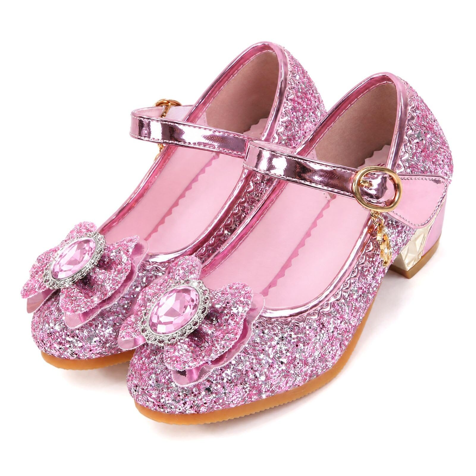 Fille Chaussure Talon Princesse Enfant Ballerine Paillettes Noël Carnaval