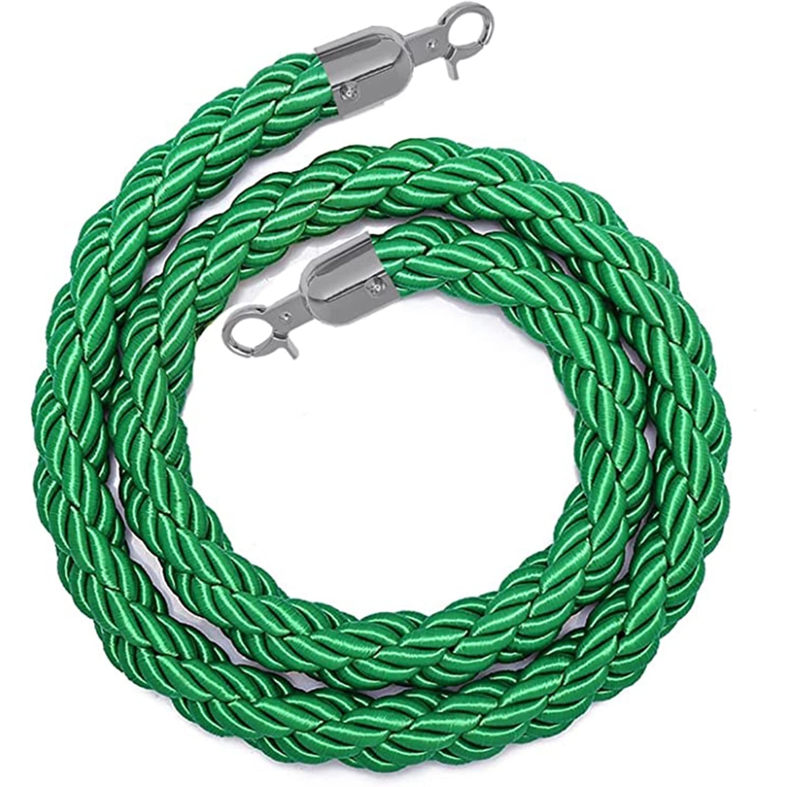 red carpet ropes and poles,velvet rope, Crowd Control Stanchion Rope, Braided/Twisted Hemp Rope Barrier for Queue Divider, Rope Safety Barrier, Crowd Control Rope Queue Line Barrier(Green c,2.7m/8.9ft