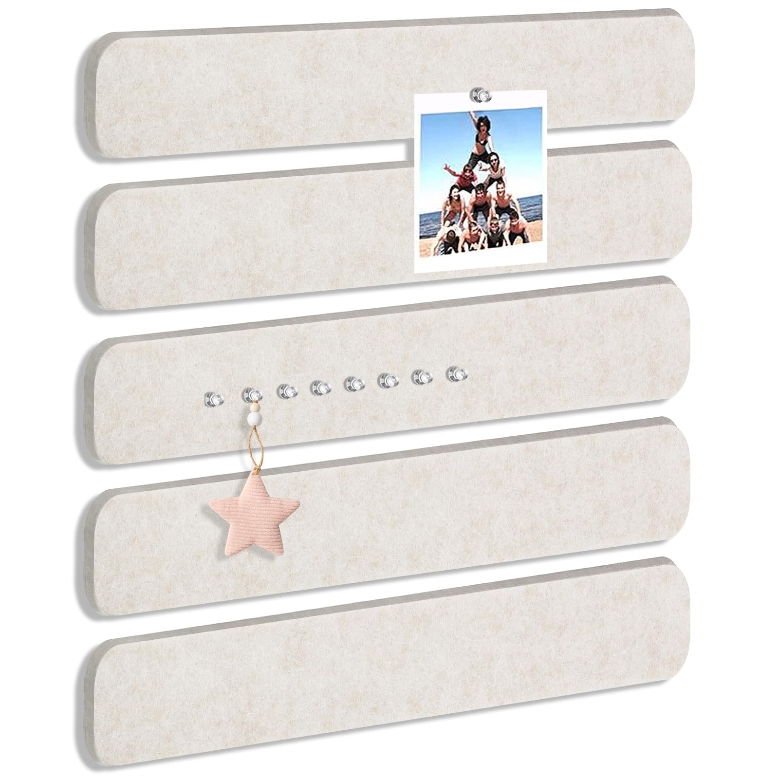 5 Pack Felt Bulletin Board Strips, 13x2 Inch Felt Pin Boards, Cork Board