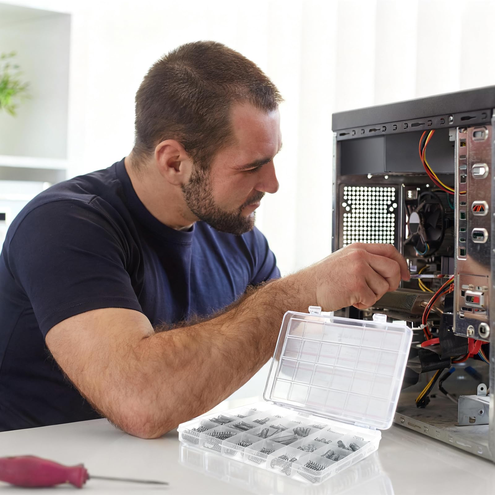 TMZELOA Ressort Compression Assortiment Ressorts 300 Pièces – Ressort Inox 304 Inox Ressorts Métalliques 23 Tailles, Boîte Rangement Claire – Pour Bricolage Réparation Atelier Garage électronique