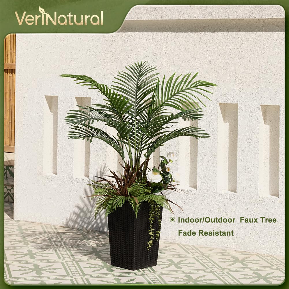 VeriNatural Künstliche Palme 150 cm - Kunstpflanze mit UV