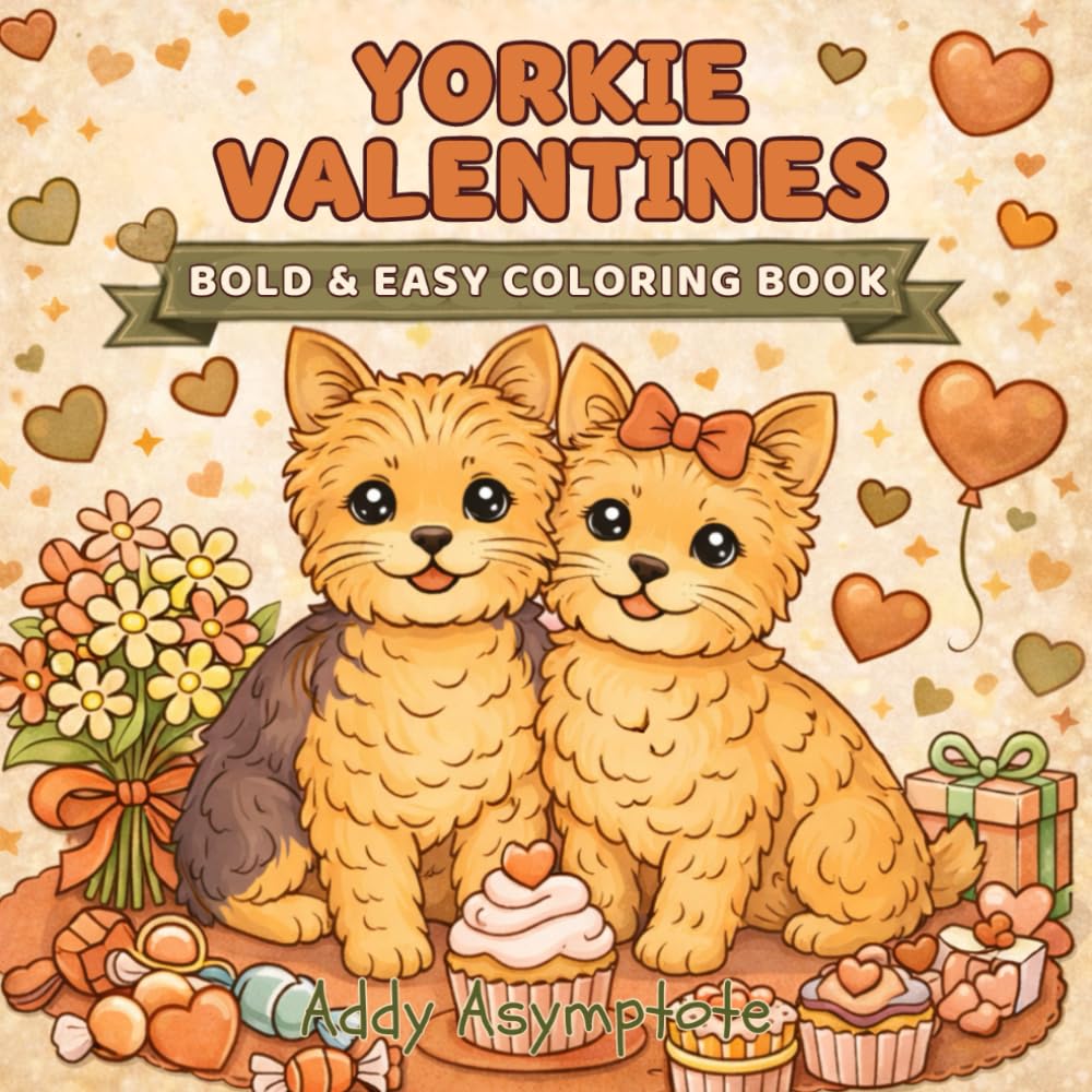 Yorkie Valentines Bold and Easy Coloring Book (Bold & Easy Valentines Series)