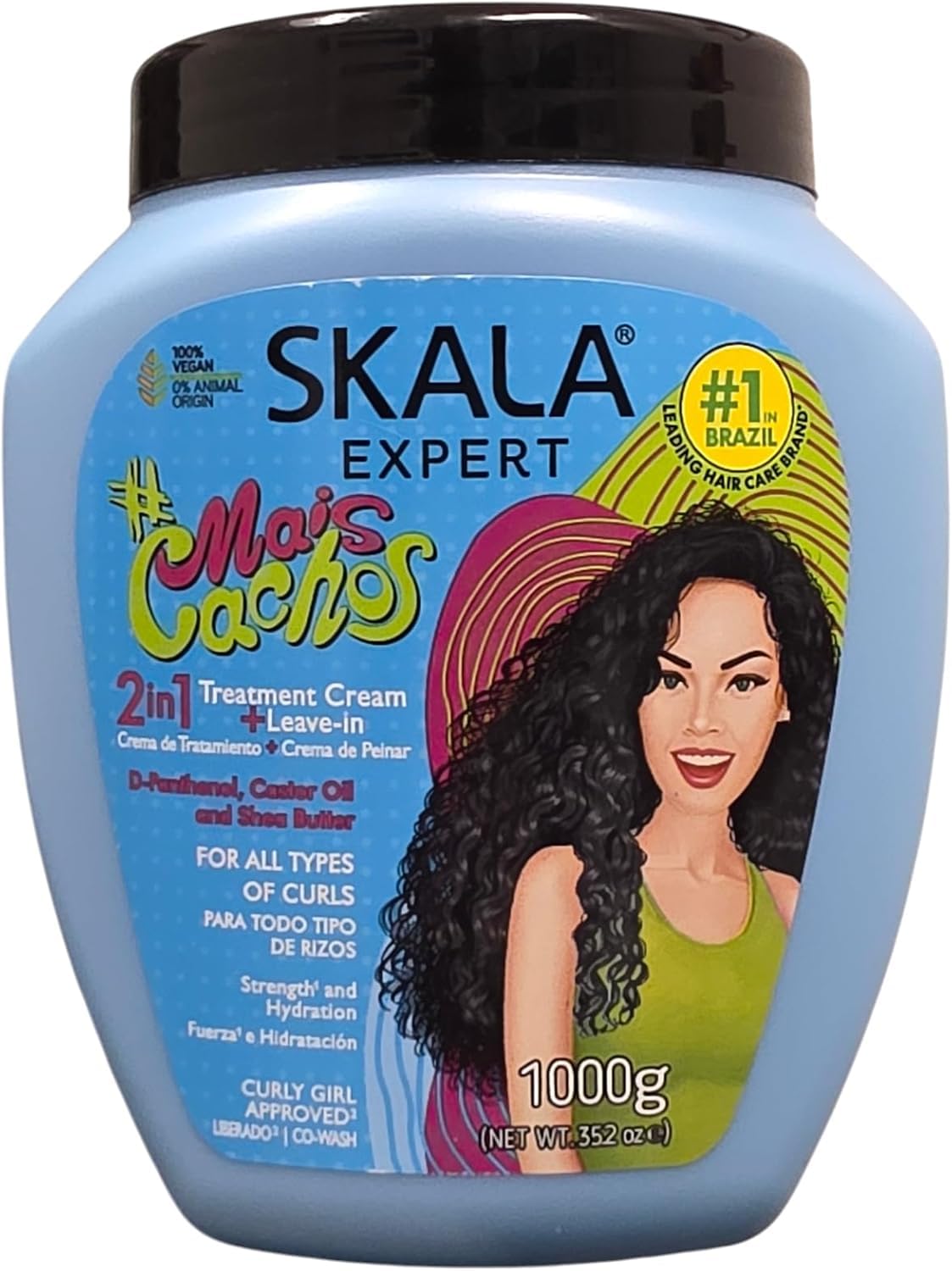 SKA LA Expert Mais Cachos per Capelli Tipo 3ABC – Trattamento 2 in 1 Balsamo Crema e Crema per Pettinare, 35.2 Oz