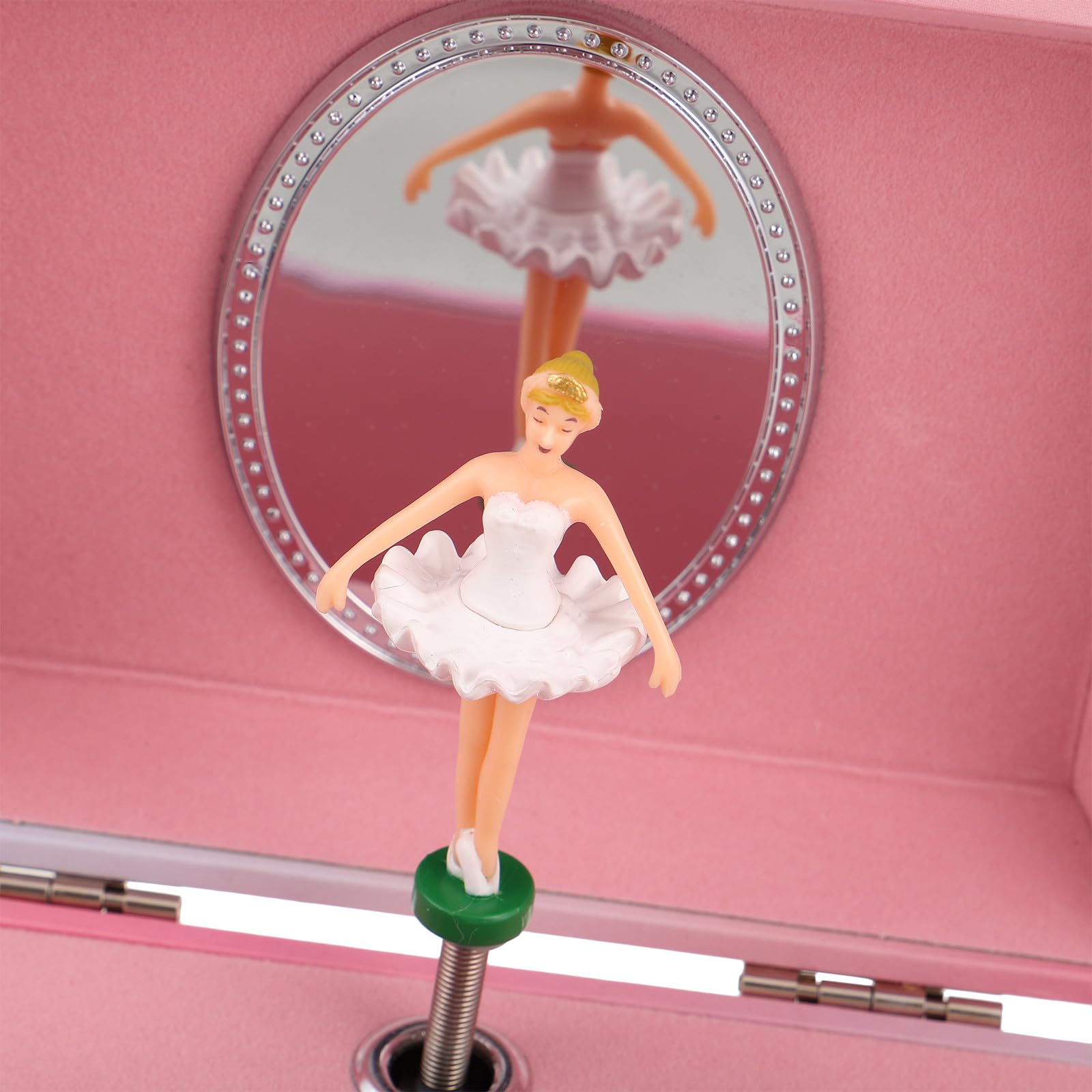GLEAVI Joyero musical de bailarina para niñas, caja de música con espejo, joyero para niñas, regalo de cumpleaños infantil