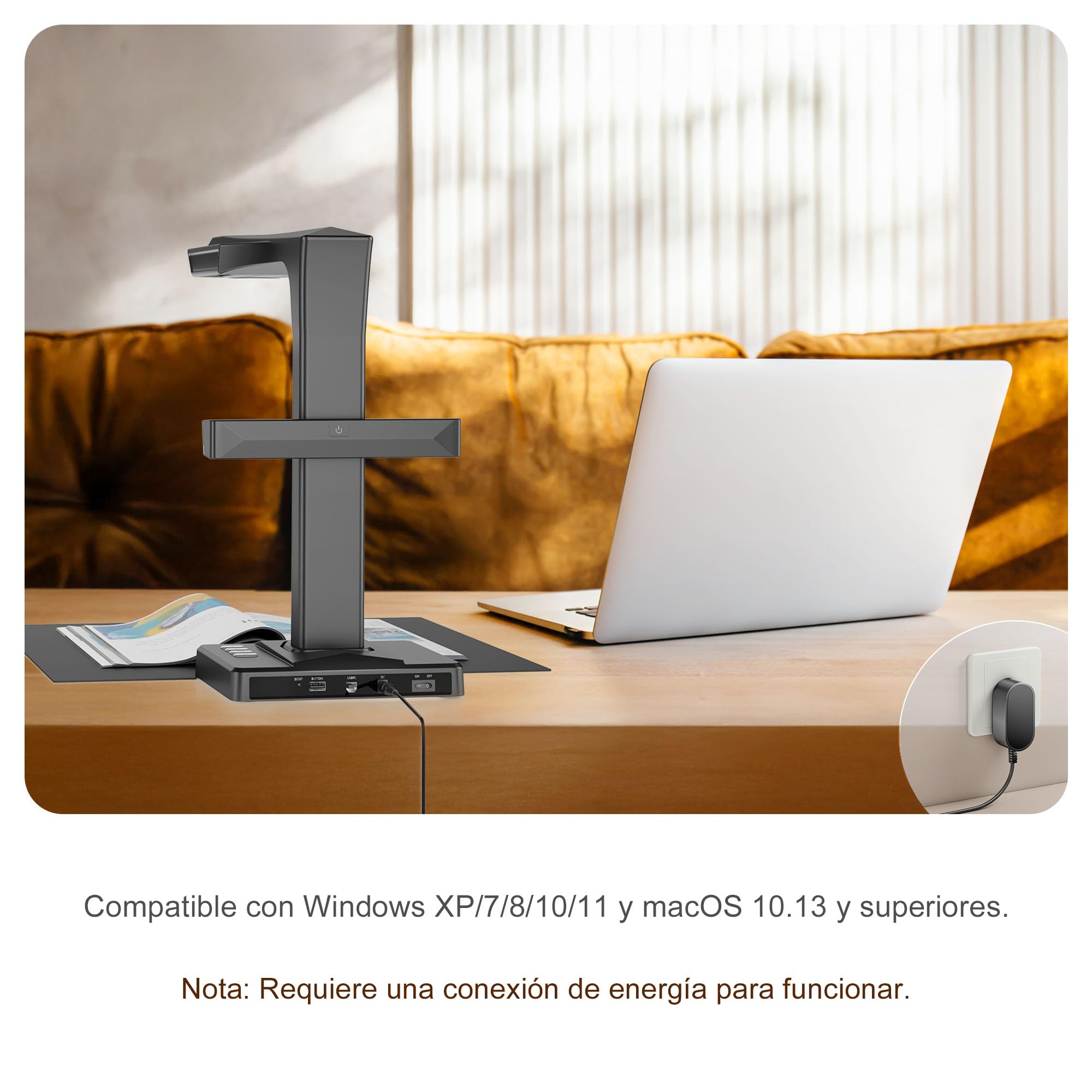 Escáner de Libros CZUR ET16 Plus: escáner Profesional de Documentos A3 con 16 MP, 250 dpi, aplanamiento automático, Ideal para bibliotecas y escuelas. Compatible con HDMI, Windows y macOS