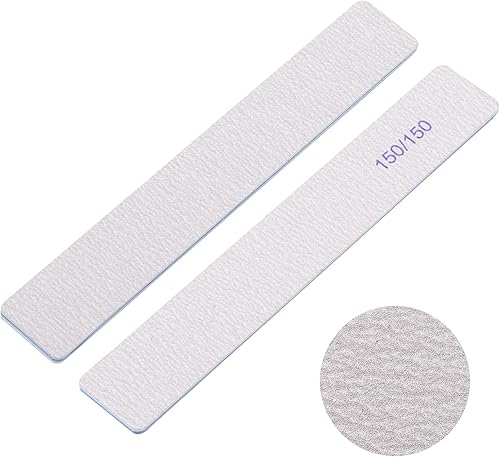 Miniatura 3 de 50 limas de uñas rectangulares de grano 150150 para uñas acrílicas y uñas naturales, limas reutilizables de doble cara, herramientas de manicura