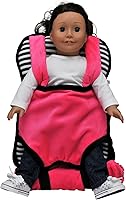 Vista 7 de THE QUEEN'S TREASURES Mochila portadora de muñecas rosa, blanca y negra y saco de dormir para muñecas, compatible con American Girl de 18 pulgadas