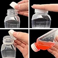 Vista 3 de 8 botellas de plástico de 8 onzas, recipientes reutilizables para bebidas a granel para jugo, leche y otras bebidas, tapa blanca
