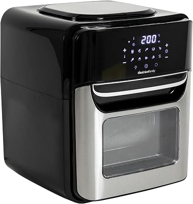 Melchioni Family | Friggitrice ad Aria Smart VIRGINIA, Capacità 12L, Timer 1/90 minuti, con Wifi Compatibile con Google e Alexa, Air Fryer Multiprogramma con App, 80-200°, 1700 W, Colore Nero