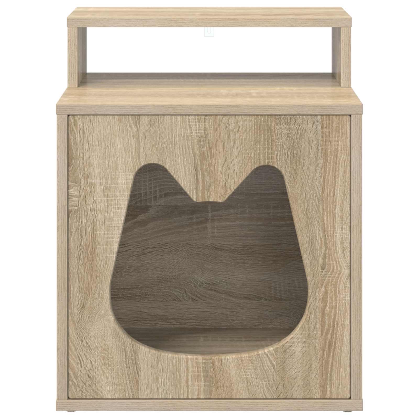 Casa para gatos Sonoma de madera de 42,5 x 40 x 53,5 cm, rectangular, cueva para gatos interior, con kit de montaje, estable, duradera, para salón, árbol de escalada, repuesto y espacio de