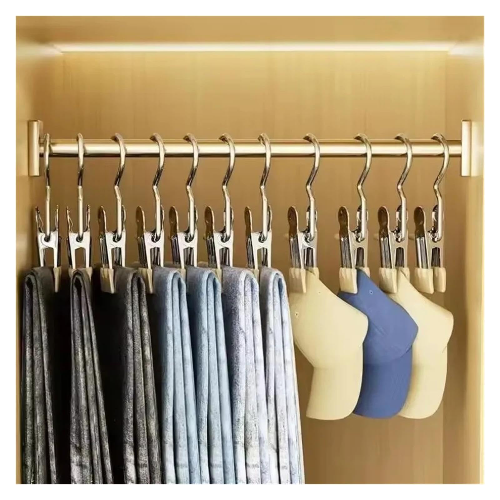 5/10/30 Stück Edelstahl-Aufhängeklammern, rutschfeste Kleiderklammer, Hosen, Socken, Kleiderschrank, Aufbewahrung, Mehrzweck-Wäsche(Black-30PCS)