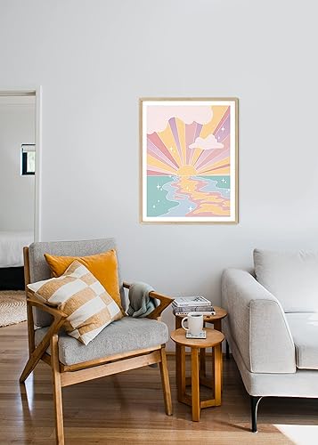 Miniatura 7 de Póster de puesta de sol pastel, decoración estética de habitación, arte de pared retro, decoración de pared moderna para dormitorio, decoración de