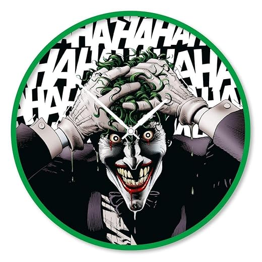 Pyramid Europe DC Comics Joker Wanduhr (Joker Hahaha Grafik) 25cm Durchmesser - Offizielles Lizenzprodukt