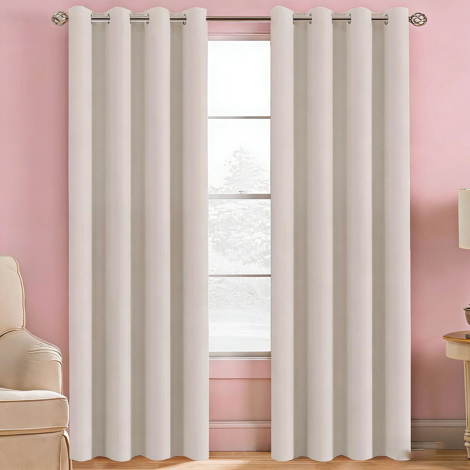 Tenture opaque isolation pour porte fenêtre et draperies intérieurs 110x170