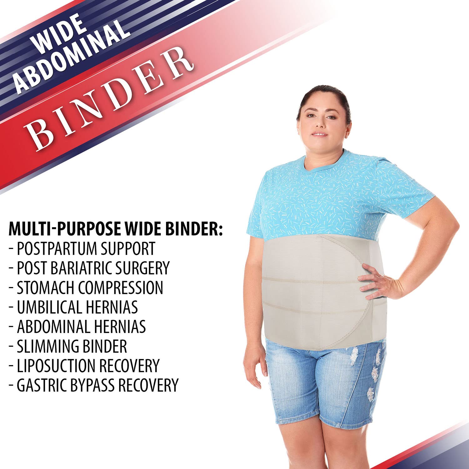 Wide Abdominal Binder Belly Wrap – Plus Size Postpartum Tummy Tuck Belt Provides Slimming Bariatric Stomach Compression or to Help Hernia or Post Surgery Healing & Support (XXL/3Xl) : Health & Household