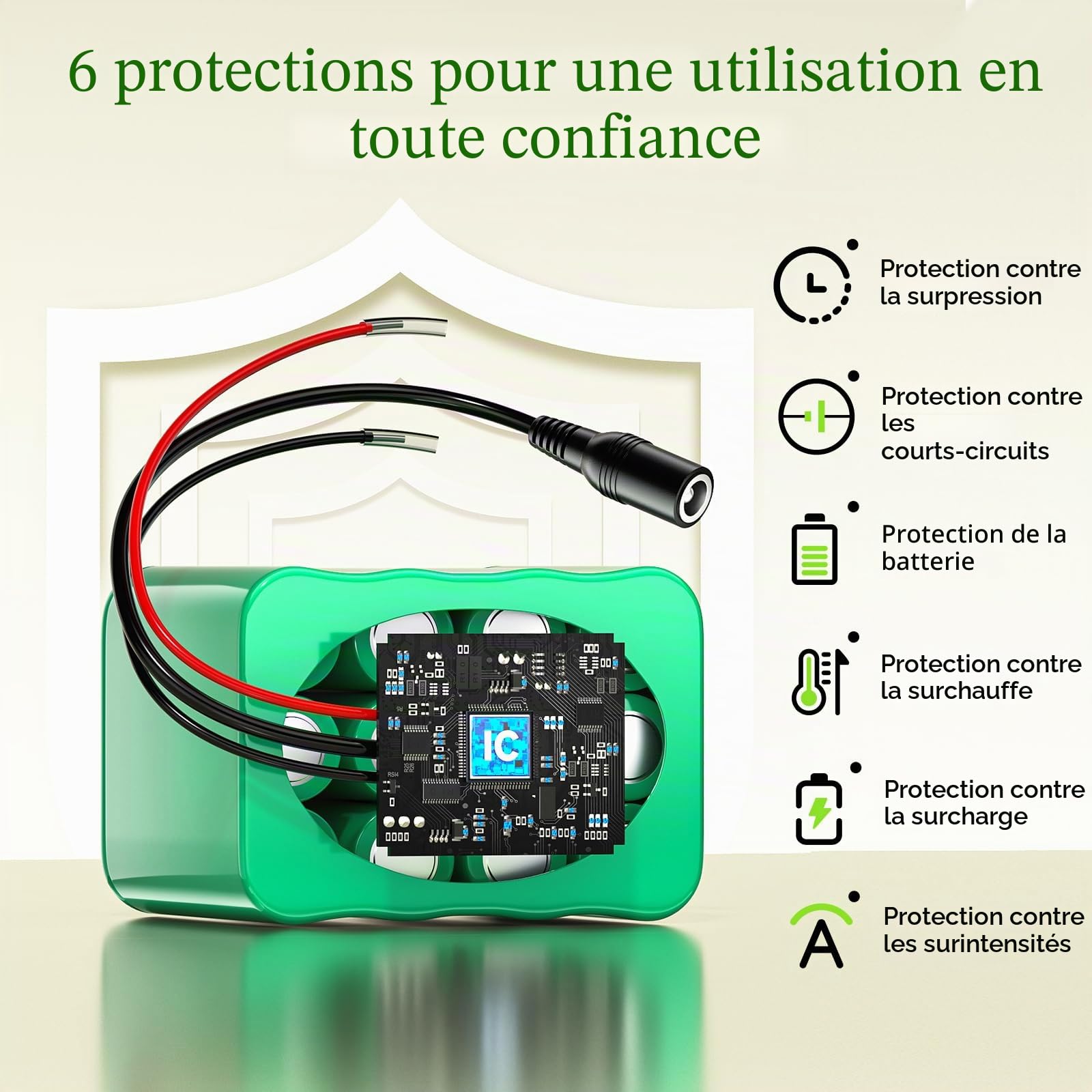 24v Batterie 4000mAh Batterie Rechargeable au Lithium avec Chargeur et Adaptateur connecteur et Ligne de Connexion, pour périphériques 24 V, DIY Toy/Jeu/Jouet Automobile