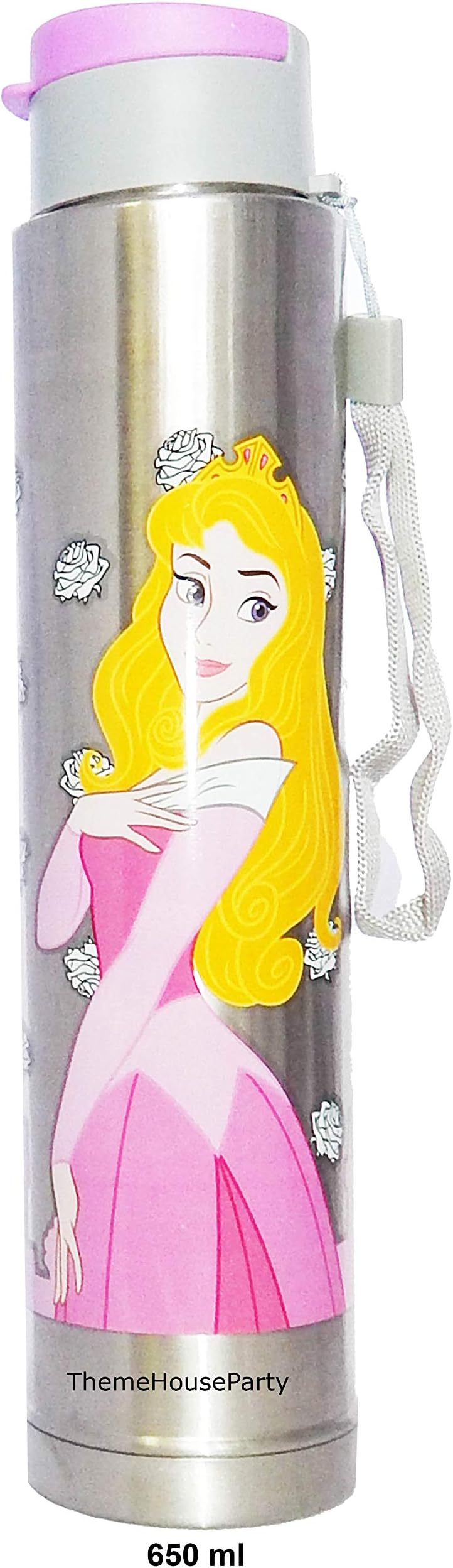 ThemeHouseParty® Cartoon Characters Print Stainless Steel Sipper Water Bottle (Premium Quaility Rust Free ) Water Bottle for Kids, Student, Return Gift SpeedMax 650ml Disney Princess