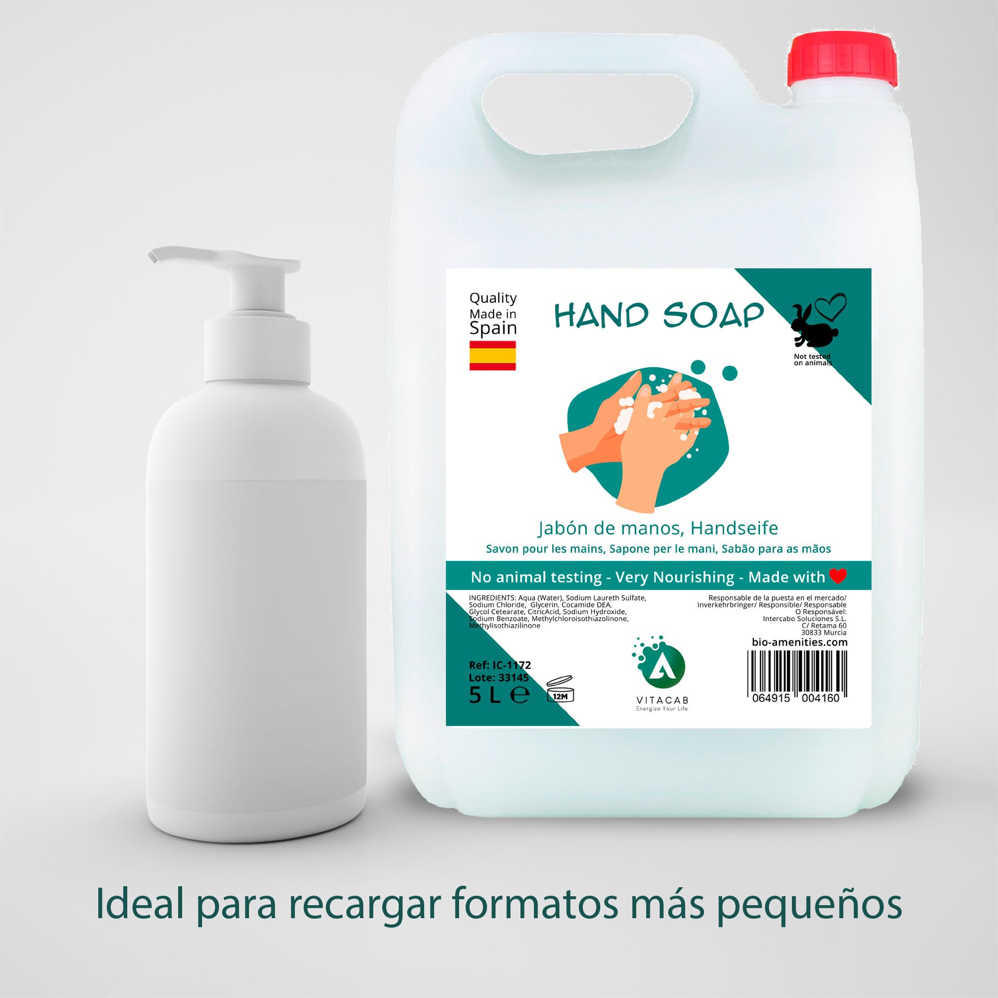 Sapone per le Mani Handseife – Confezione da 2 Caraffe da 5 Litri, Sapone Liquido Delicato, Detergente Mani Uso Frequente, Schiuma Efficace, Formato Conveniente