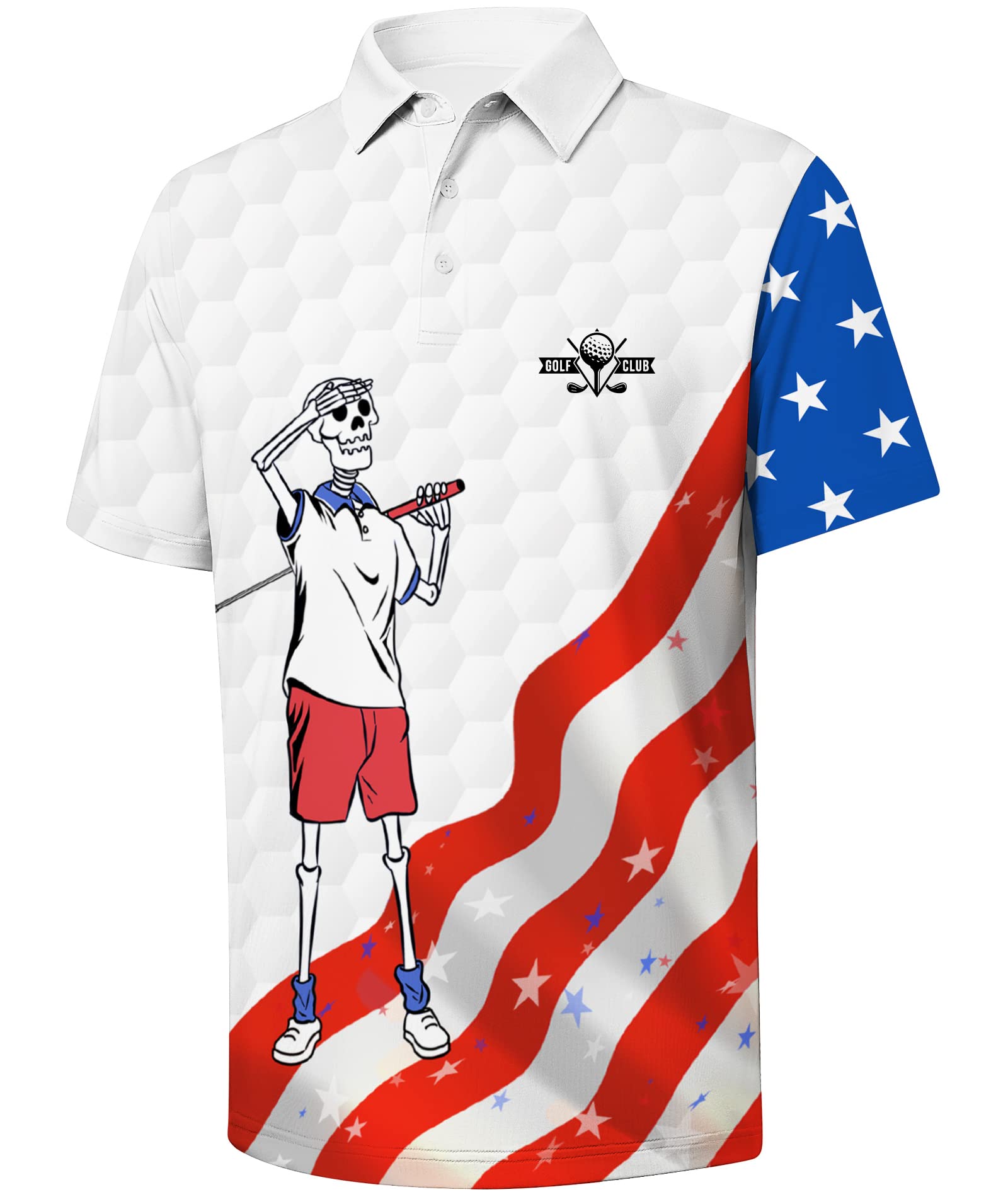Photo 1 of V VALANCH Mens American Falg Polo Shirts Short Sleeve Performance Patriotic Shirt Funny Golf Shirt X-Large P1743-golf