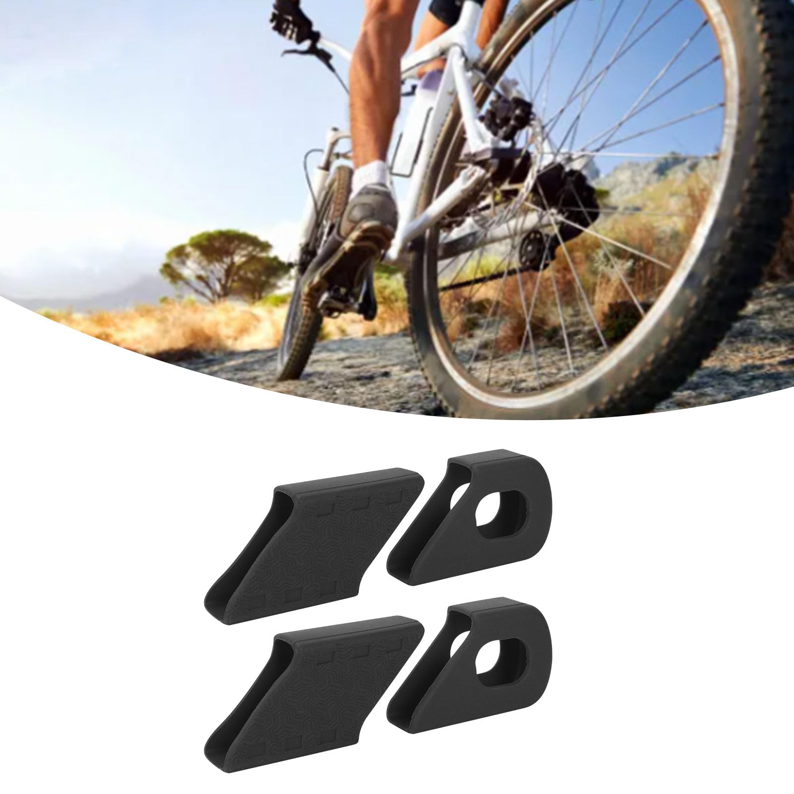 4 pezzi di guaina protettiva in silicone per pedivella per bicicletta - Protezione durevole per pedivella per biciclette - Antiurto e resistente all'olio - Facile installazion