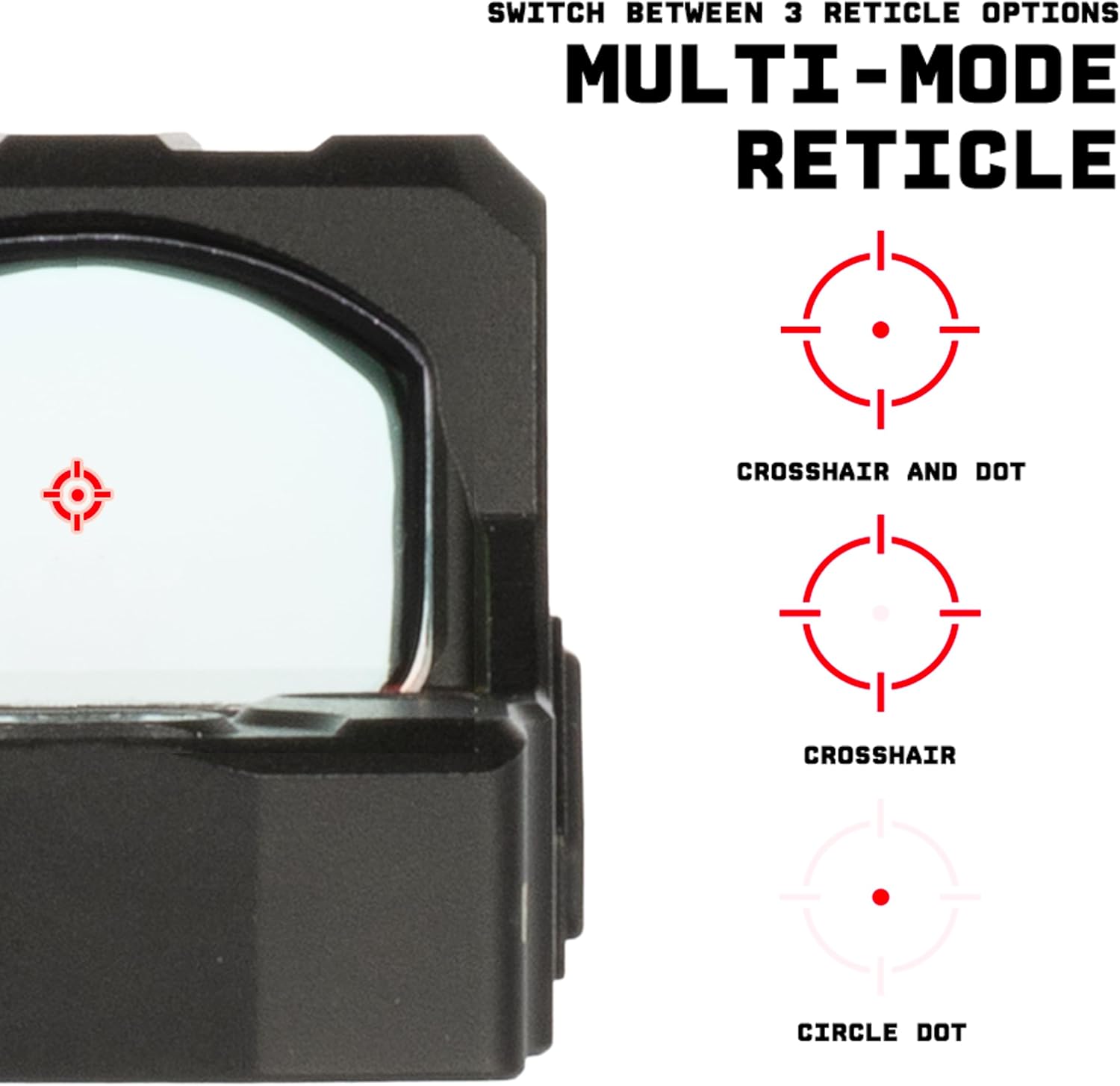 Monstrum B.O.P. Pistol Red Dot | with Shake Awake, Picatinny Adapter, and RMR Screw Kit | RMR Footprint