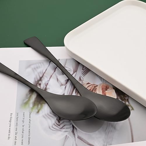 Miniatura 5 de Juego de cubiertos pesados  Juego de cubiertos de acero inoxidable 1810 para 4  20 piezas  Juego de cubiertos familiares  Juego de vajilla negro