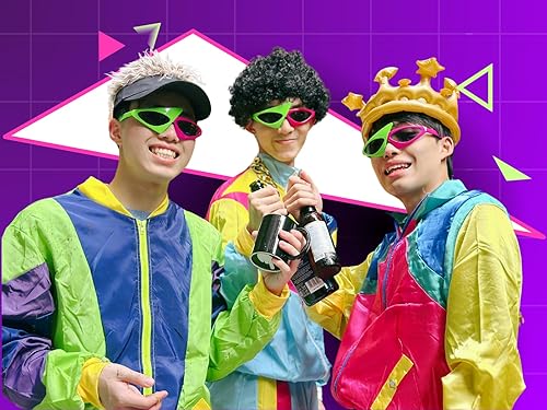 Miniatura 4 de Novelty Party Sunglasses 80s Asymmetric Glasses Neon Glasses for Hip Hop Dance Halloween Party