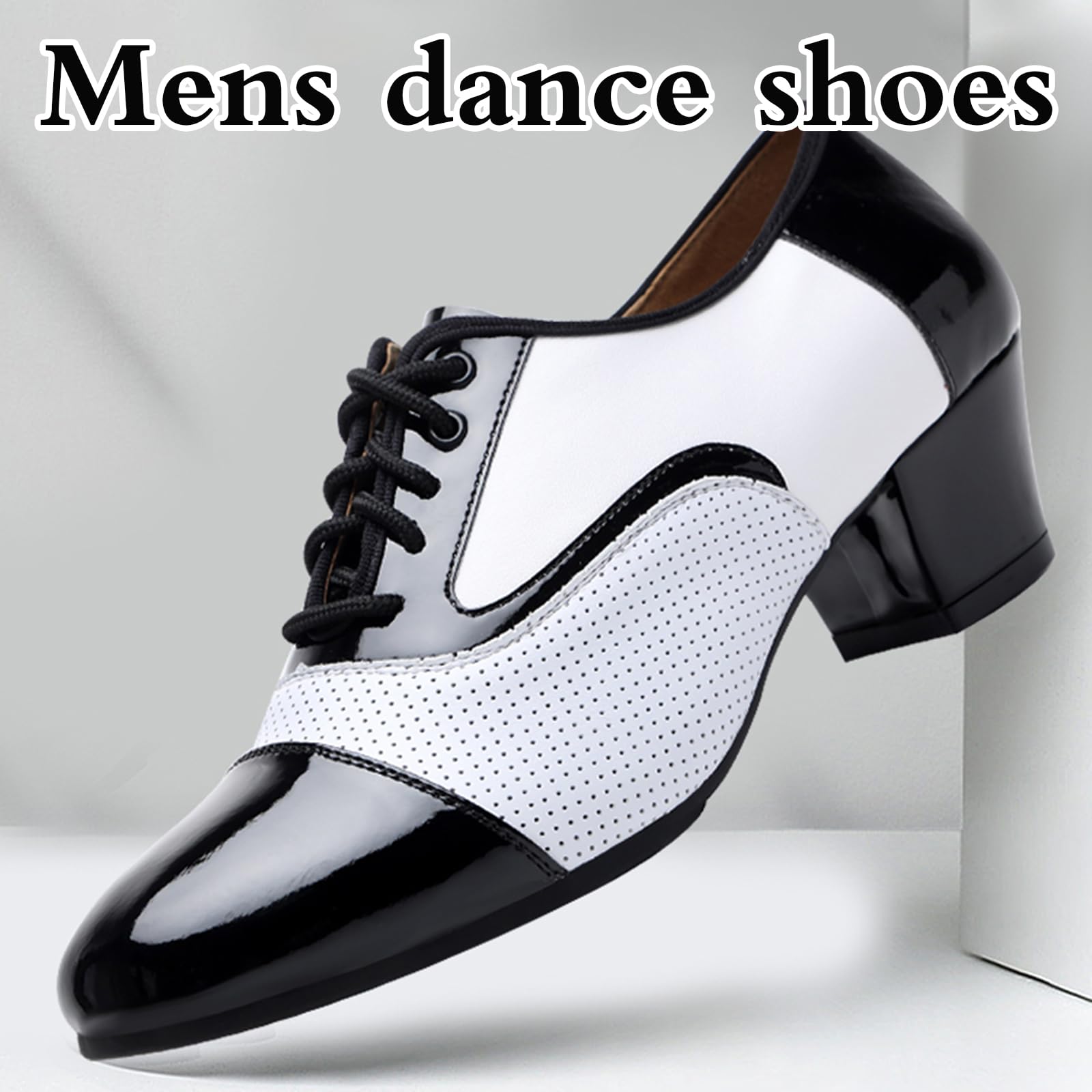Scarpe Da Ballo Latino Uomo HROYL - Traspiranti Suola Gomma Morbida - Nere