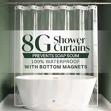 Utopia PEVA Shower Curtain Liner 8G, 72 x 72 Waterproof Bathroom Curtain