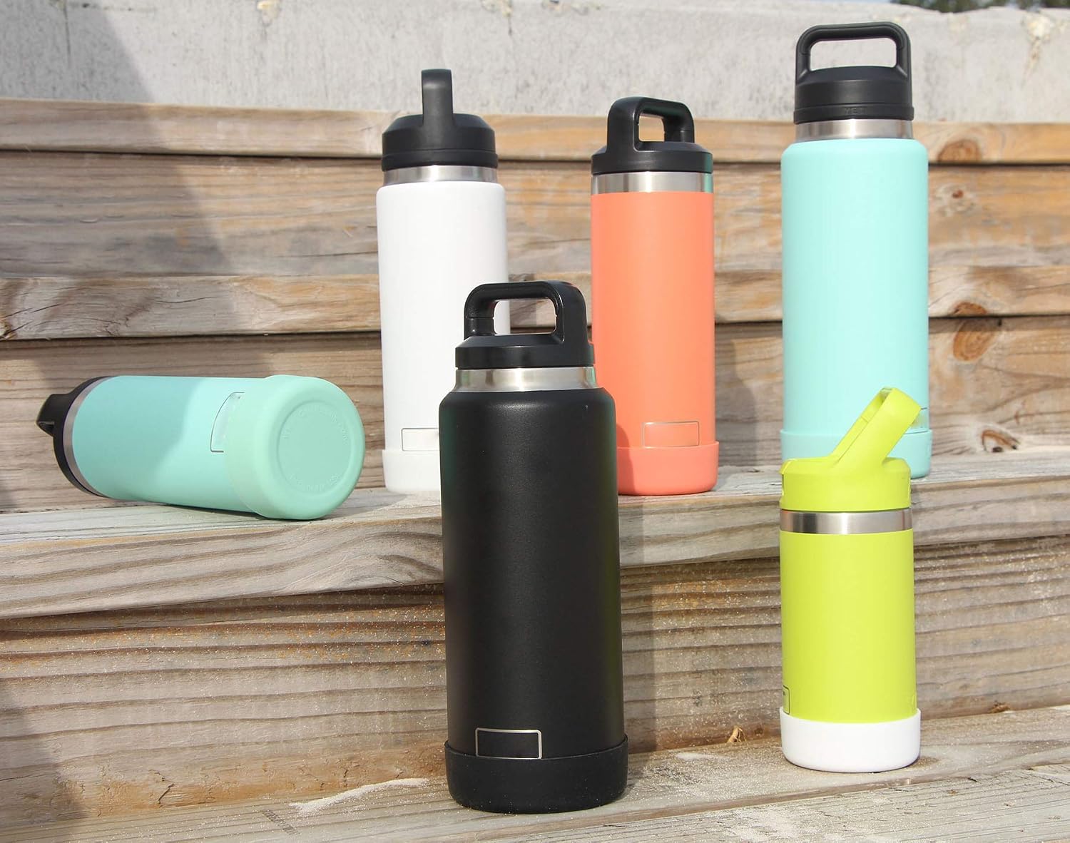 One MissionX Protective Silicone Boot Sleeve Compatible with YETI 46oz 36oz 26oz 18oz 12oz Water Bottles, Anti-Slip Bottom Cover, BPA Free