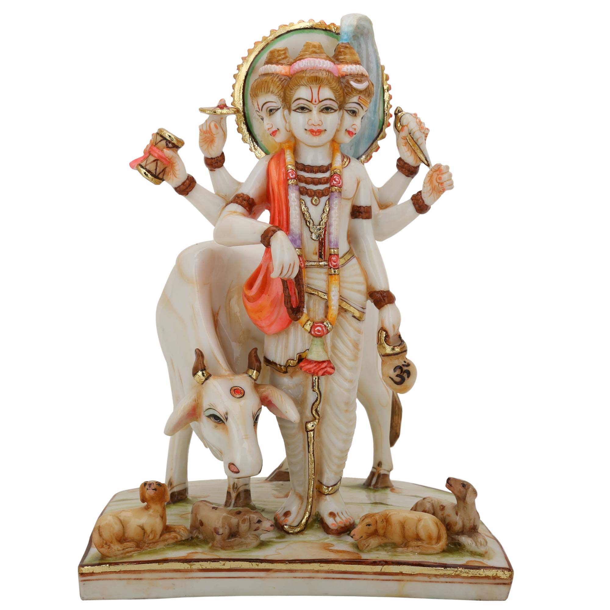 Lord Dattatreya 12 Inch Statue Handmade Idol Sage Figurine Tridev ...