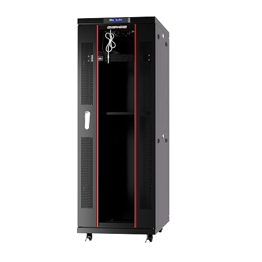 Server Rack - Locking Cabinet - Network Rack Cabinet Enclosure - 42U - Rack Mount - 32 Inch Deep - Server Cabinet - on Wheels - Shelf - Cooling Fan - Thermostat - Sysracks - SRF